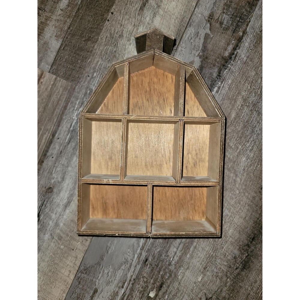 Barn Shaped Trinket Shelf Wall Hanging Vintage